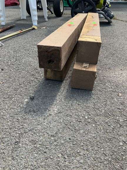 Four Wooden Posts, 36-inch and 40-inch Heights, 3.5×3.5 Inches