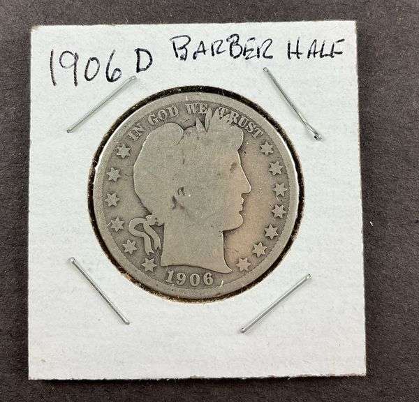 1906 D barber half dollar