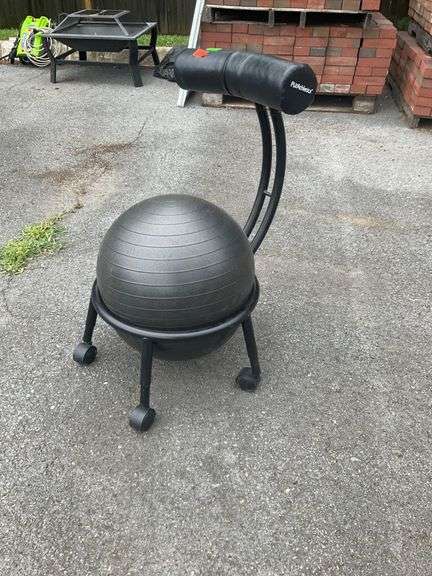 Yoga Ball Balance Chair with Backrest and Rolling Base