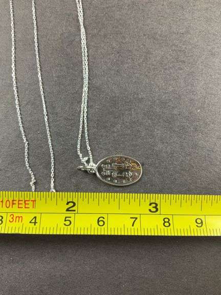 Sterling silver religious necklace 18in