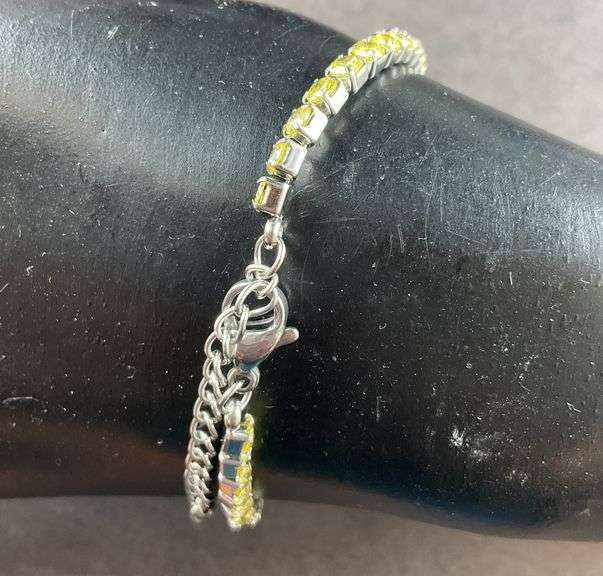 Yellow CZ 6-8in stainless tennis bracelet