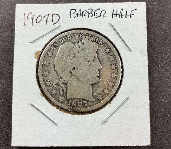1907 D barber half dollar