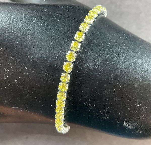 Yellow CZ 6-8in stainless tennis bracelet