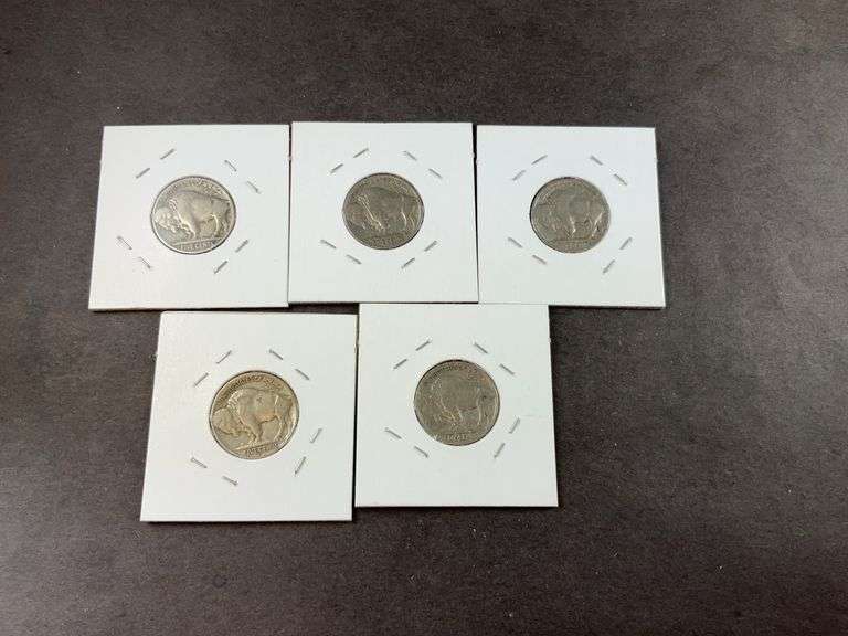 5 buffalo nickels 1935-1937