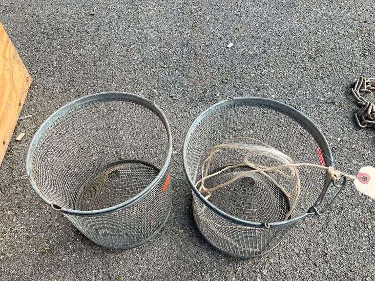 Metal Mesh Minnow Trap Buckets with Rope Handles