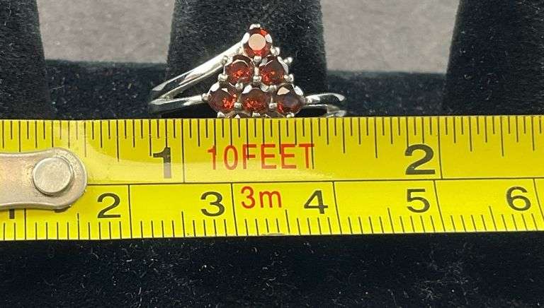 Mozambique garnet ring stainless steel size 8
