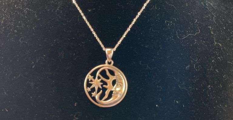 Sterling silver sun/moon necklace 18in