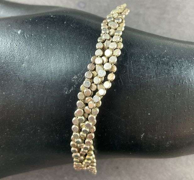 Four Strand Bracelet Milor Silver Made In Italy 9.8 grams Sterling Silver size 7.5"