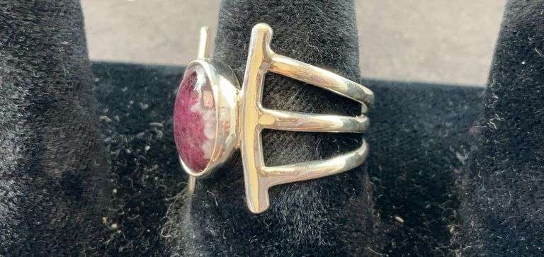 Sterling silver tourmaline quartz ring size 8