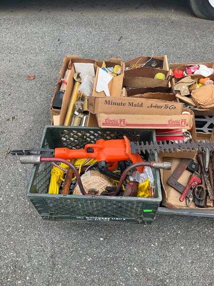 Pallet Lot of Assorted Tools, Hand Tools, and Miscellaneous Items from the Estate of George R. Rotenberry