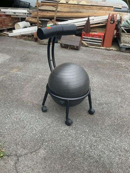 Yoga Ball Balance Chair with Backrest and Rolling Base