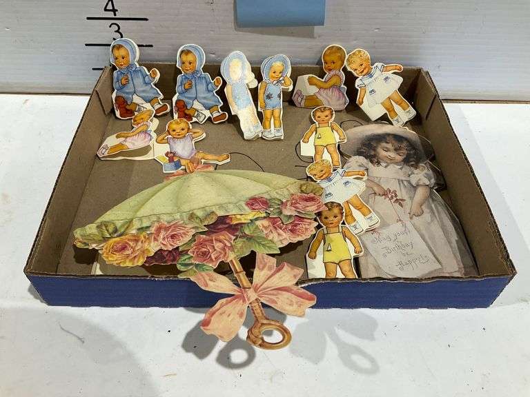 Vintage Die-Cut Greeting Card Decorations and Envelopes - Hash Auctions