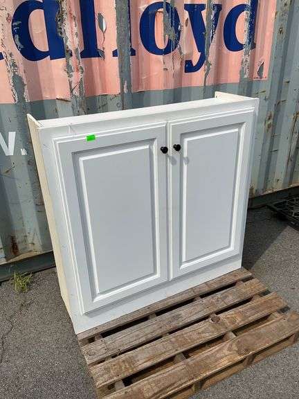 Wall-Mount Dual-Door Cabinet with Decorative Panels, 40×38″ High
