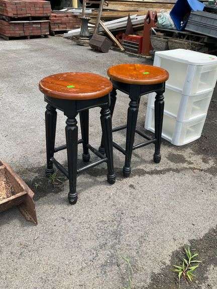 Black and Brown Barstools, 24-Inch Seat Height