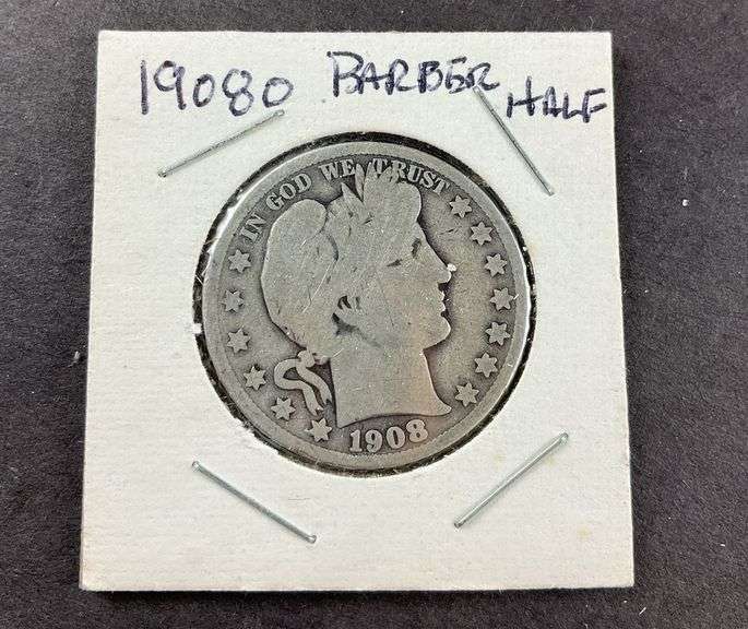 1908 O barber half dollar