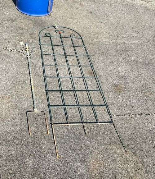 Metal Grid-Style Trellis 84”H and Dual-Sided Plant Holder 54”H