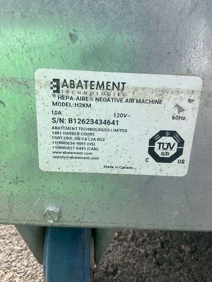 Abatement Technologies HEPA-AIRE Negative Air Machine Model: H2KM