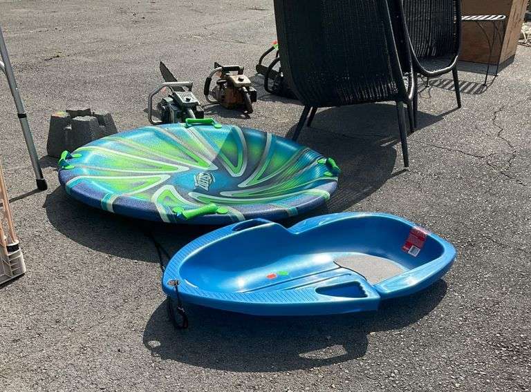 Foam Sled with Four Handles and Plastic Sled Set