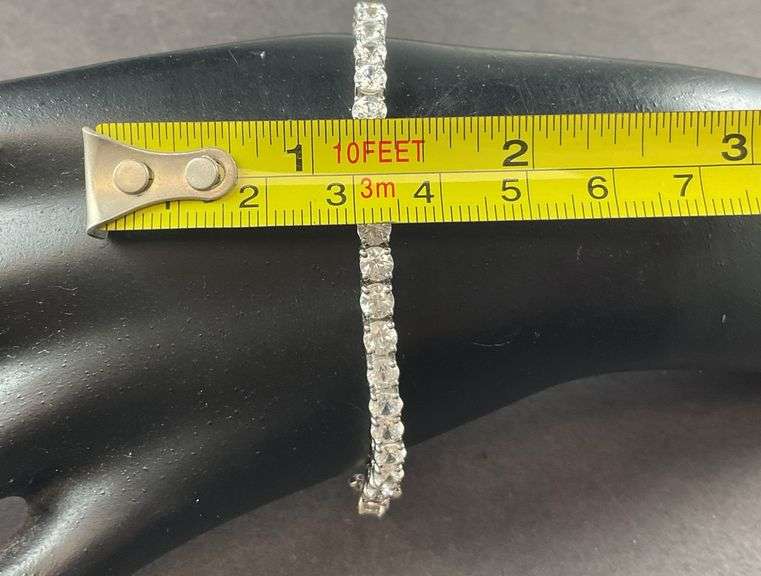 Silver CZ Bracelet 13.9 grams Sterling Silver size 8"