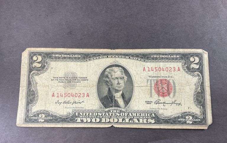 $2.00 Bill Red Seal Series 1953