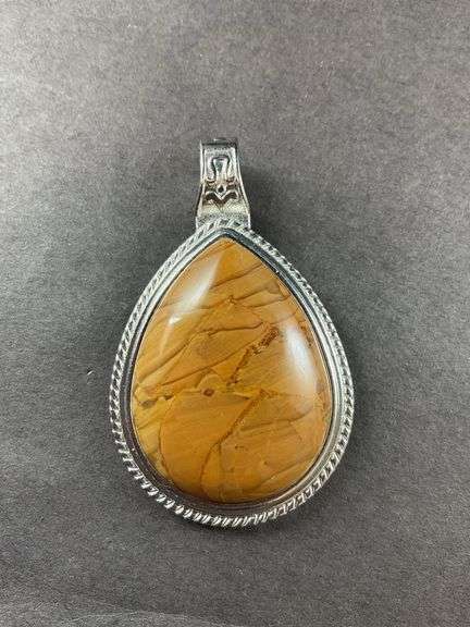 Silvertone Jasper pendant