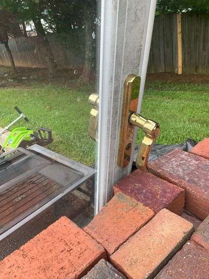 Glass Front Storm Door with Brass Handle, 80″Hx32″W