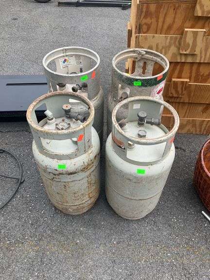Four Empty Forklift Propane Cylinders