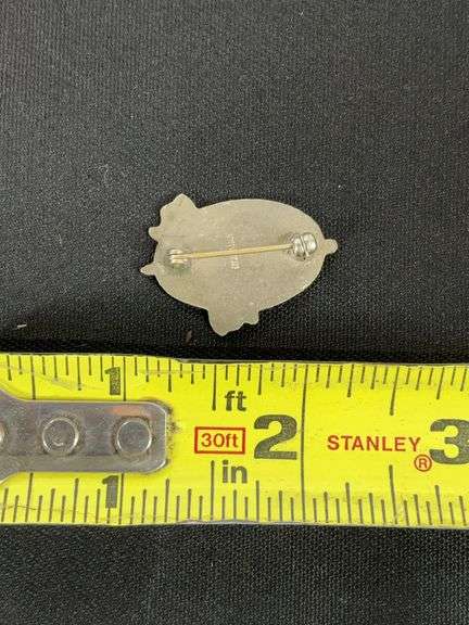 Unit crest insignia US Army infantry school WW2 sterling pin 5.8g