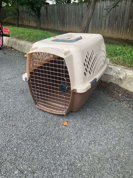 Plastic Pet Carrier with Ventilation and Metal Door, 24”Lx12”Wx14”H