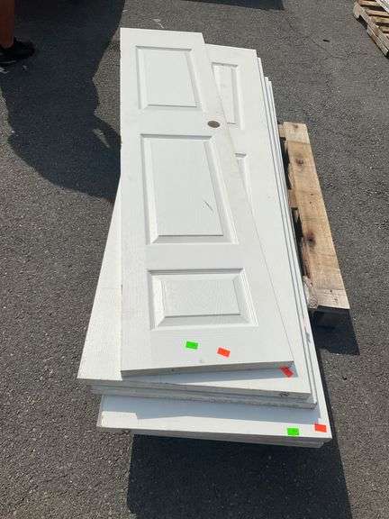 Six 3-Panel Pantry/Closet Doors, White Finish, 80”Hx18”W Each