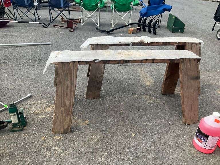 Wooden Sawhorses, 46”L x 20”