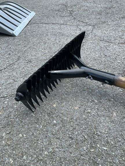 Garden Tools Set Featuring Dual-Sided Rake, Post Hole Digger, and Wooden Handle Edger