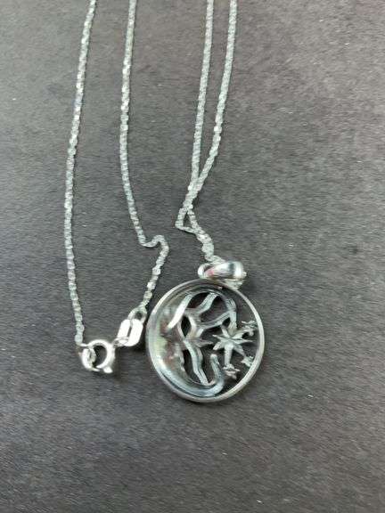 Sterling silver sun/moon necklace 18in