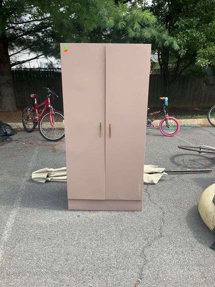 Metal Two-Door Cabinet with Interior Shelf, 30”Lx19”Wx63”H