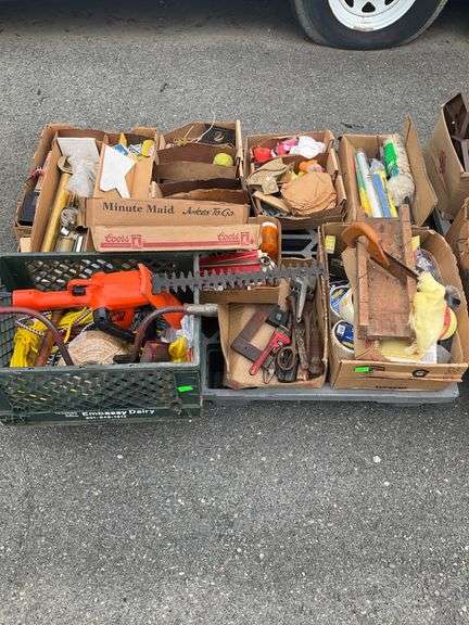 Pallet Lot of Assorted Tools, Hand Tools, and Miscellaneous Items from the Estate of George R. Rotenberry