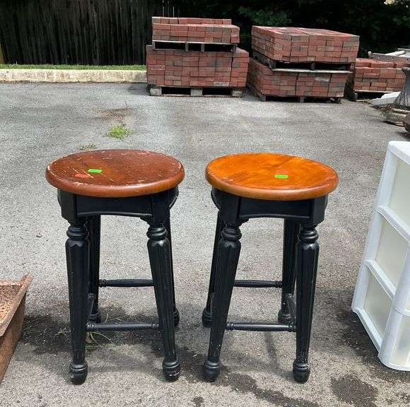 Black and Brown Barstools, 24-Inch Seat Height