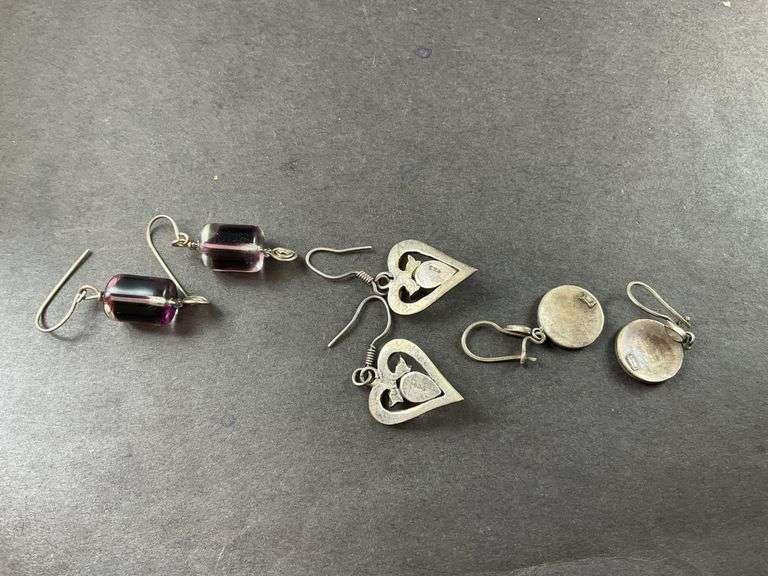 Three Sets Of Dangling Earrings