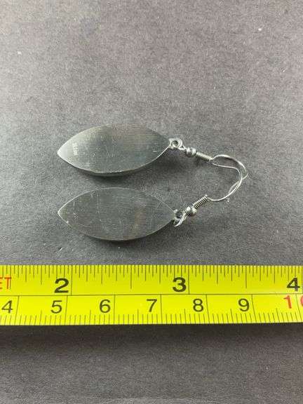 Black obsidian stainless earrings