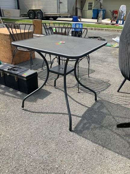 Square Mesh Metal Side Table, 28”x28”