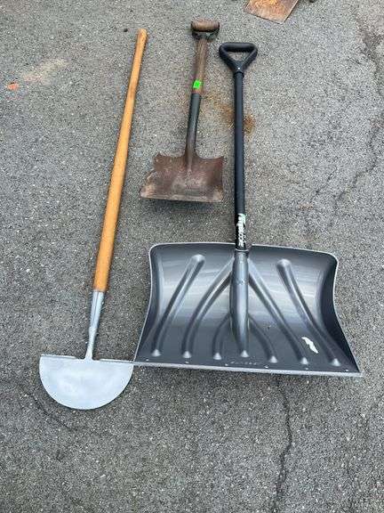Three Shovels with Metal and Plastic Components