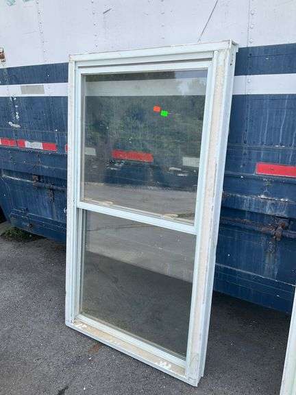 Framed Glass Window Unit with Sliding Panel, 62″H x 34″W