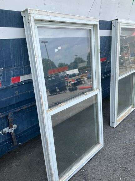 Framed Glass Window Unit with Sliding Panel, 62″H x 34″W