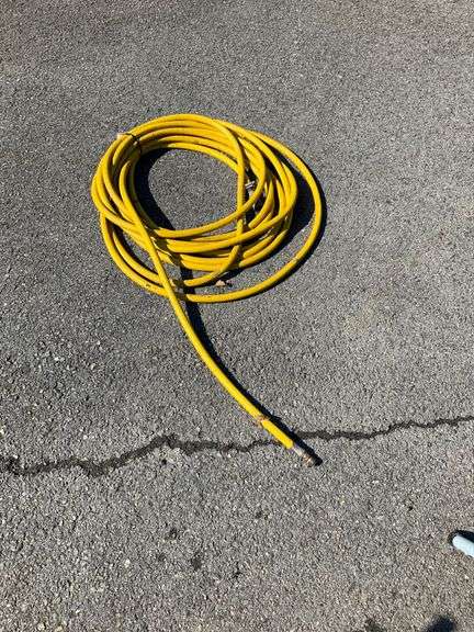 Yellow Air Hose with Attached Fittings