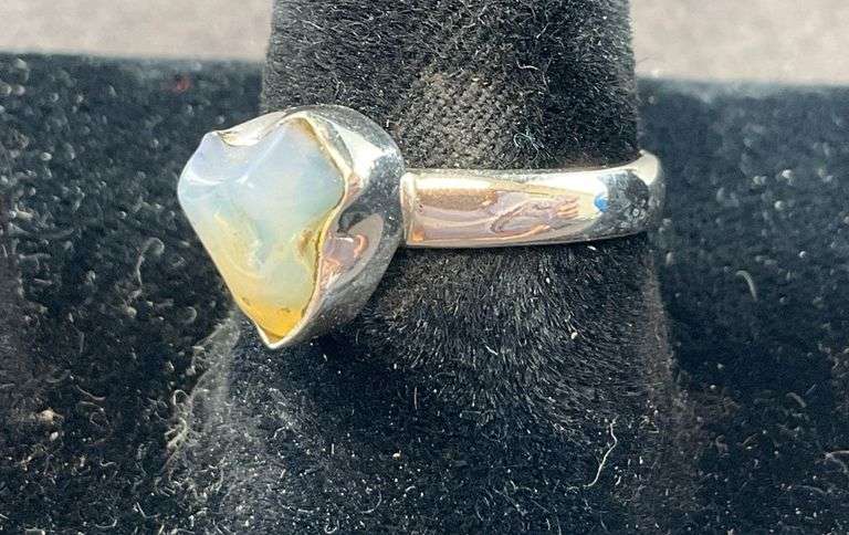 Sterling silver rough opal ring size 7.5