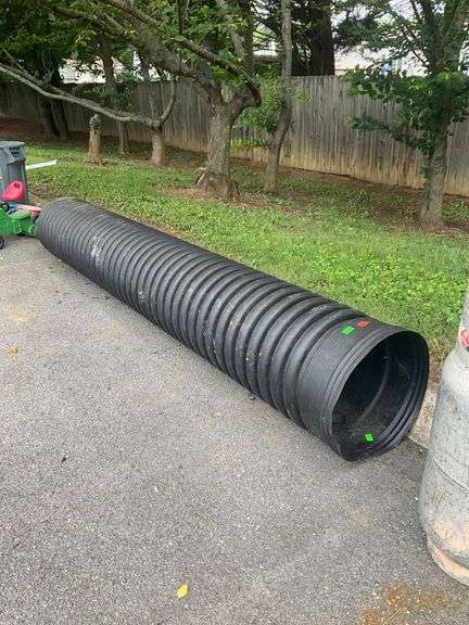 Black Corrugated Plastic Pipe, 9’5”L x 15” Diameter