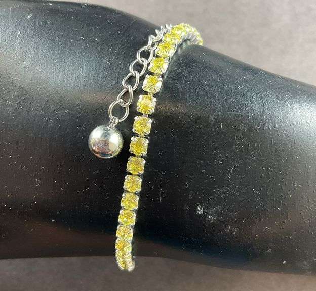 Yellow CZ 6-8in stainless tennis bracelet