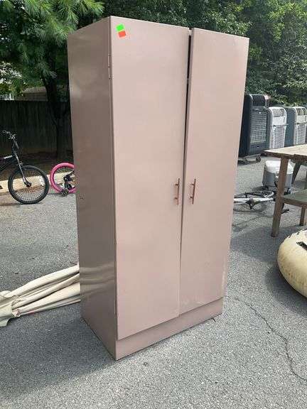Metal Two-Door Cabinet with Interior Shelf, 30”Lx19”Wx63”H