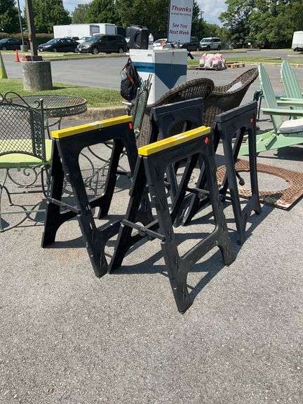 Four Durable Plastic Sawhorses
