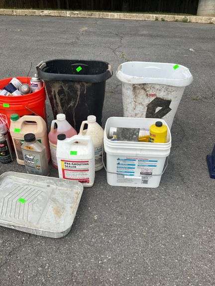 Paint, Sealers, Caulk, and Related Items in Various Containers