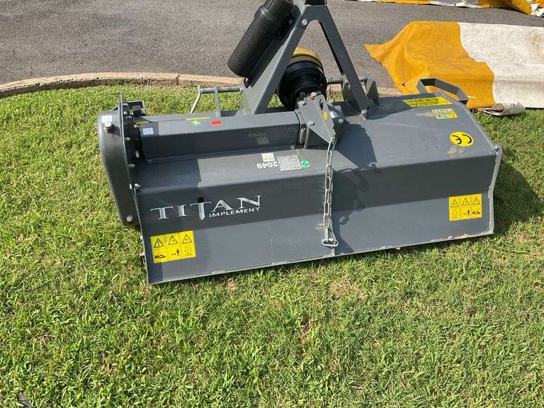 Titan Implements Rear Rotary Tiller, 3 Point hitch, PTO driven *we now have the PTO shaft**, 49”:cut, model 2049. Like new condition as appears only used very little